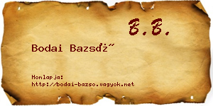 Bodai Bazsó névjegykártya